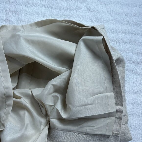 Harvé Benard Womens Linen Blend Pencil Skirt Size 12 Beige Pockets Career New - Picture 6 of 10